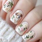 Acrylic Nail Enhancements Floral French Tip Easy Application
