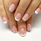 Acrylic Nail Enhancements Floral French Tip Easy Application