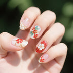Acrylic Nail Enhancements Floral French Tip Easy Application