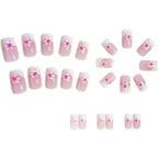 Acrylic Nail Enhancements Floral Pattern Durable Glossy Finish