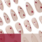 Acrylic Nail Enhancements Heart Design Comfortable Set of 24