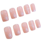 Acrylic Nail Enhancements Holiday Snowflake & Ribbon Easy Apply