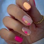 Acrylic Nail Enhancements Intricate Floral Durable & Easy Application