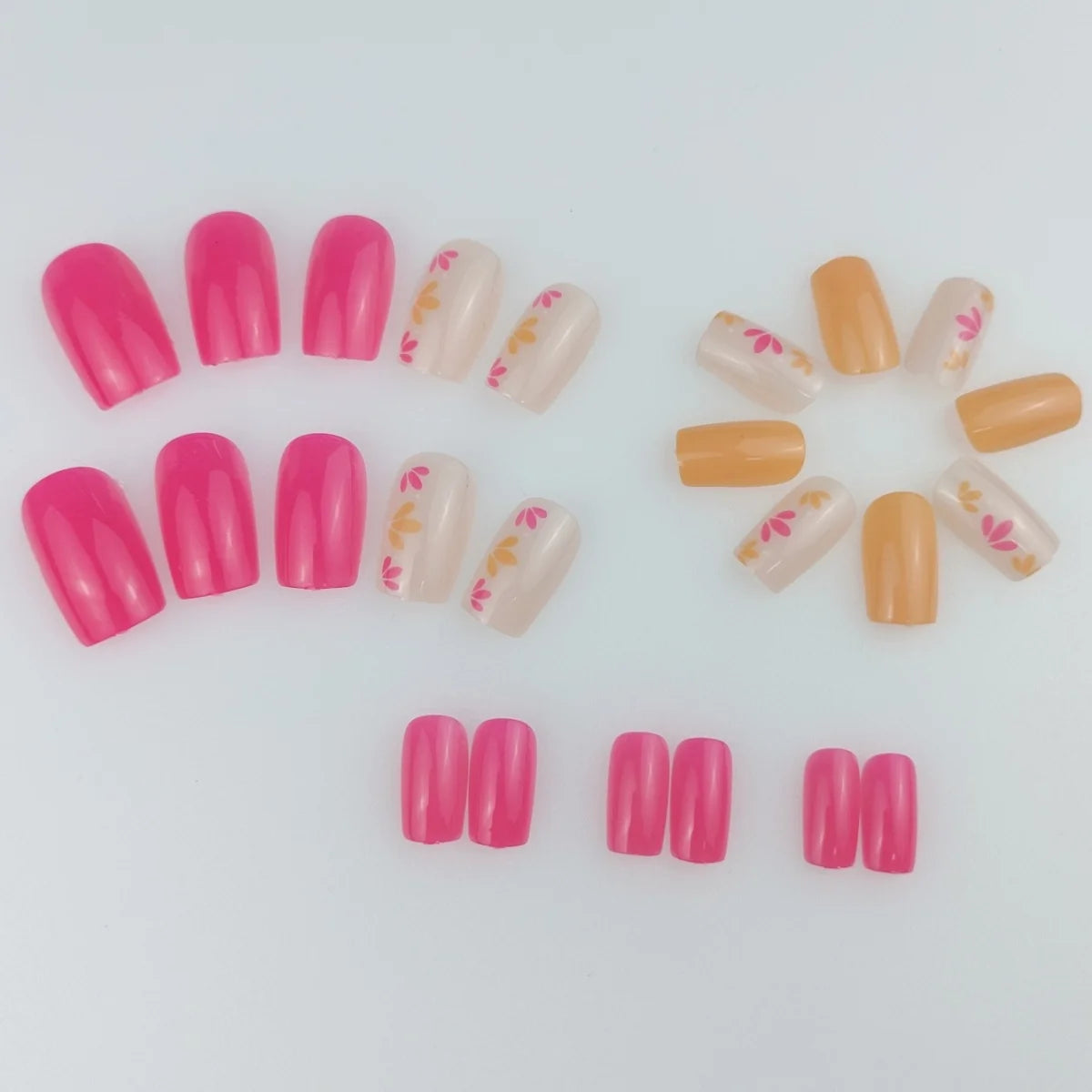 Acrylic Nail Enhancements Intricate Floral Durable & Easy Application