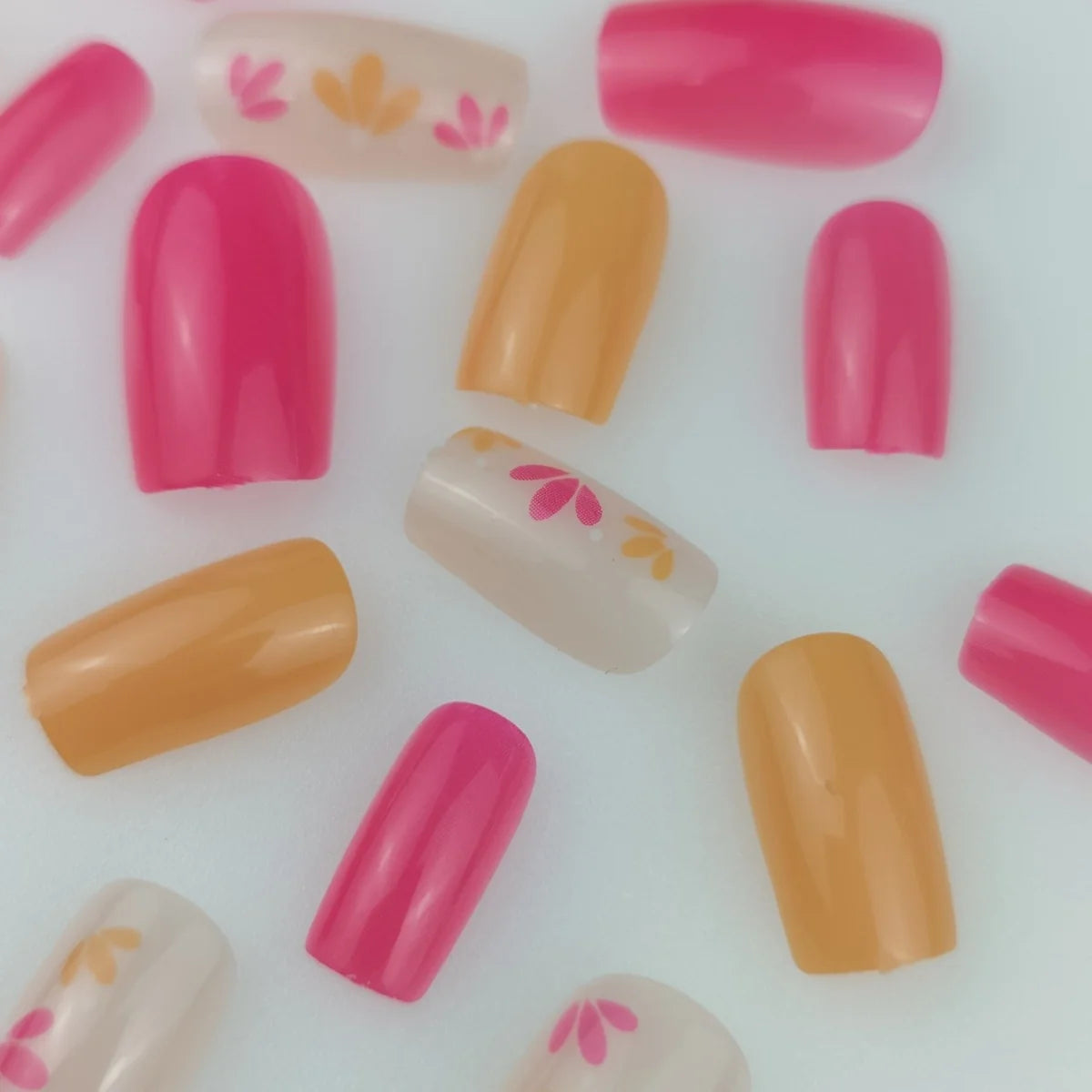 Acrylic Nail Enhancements Intricate Floral Durable & Easy Application