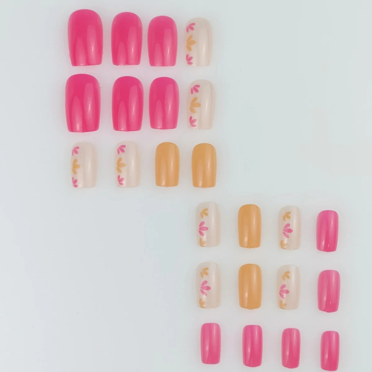 Acrylic Nail Enhancements Intricate Floral Durable & Easy Application