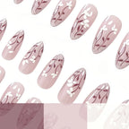 Acrylic Nail Enhancements Intricate Floral Set of 24