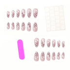 Acrylic Nail Enhancements Intricate Floral Set of 24