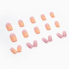 Acrylic Nail Enhancements Peach To Pink Ombre Long Lasting