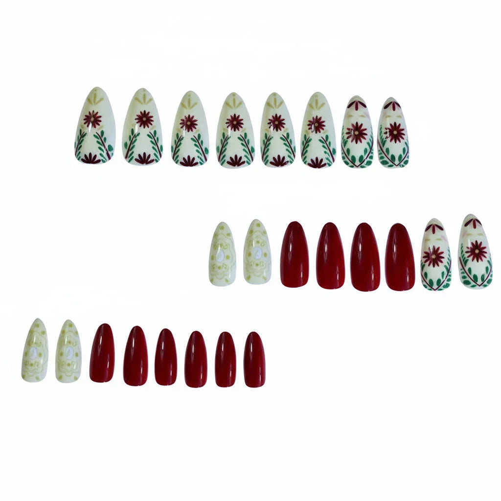 Acrylic Nail Enhancements Salon-Quality Floral Design