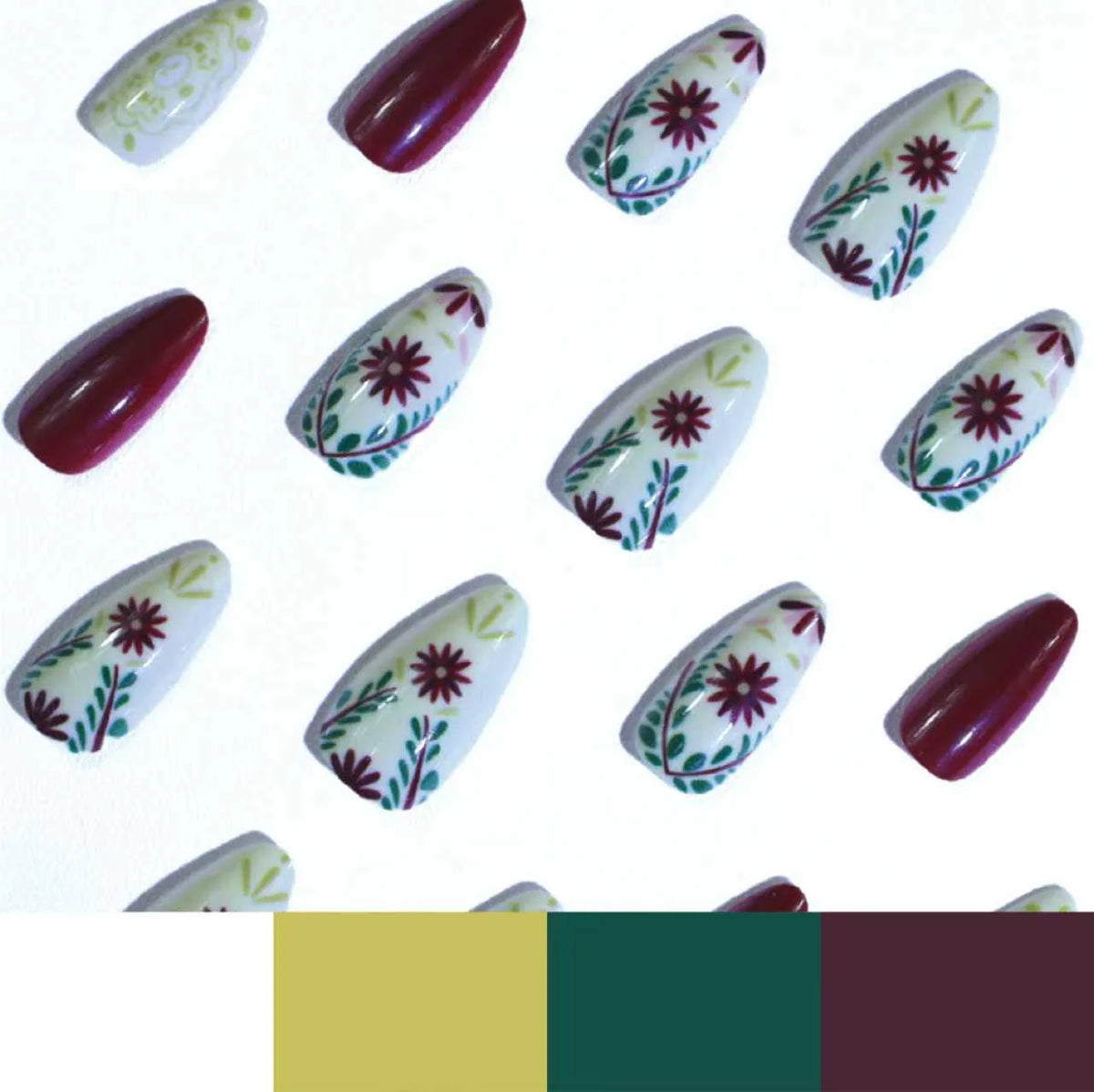 Acrylic Nail Enhancements Salon-Quality Floral Design