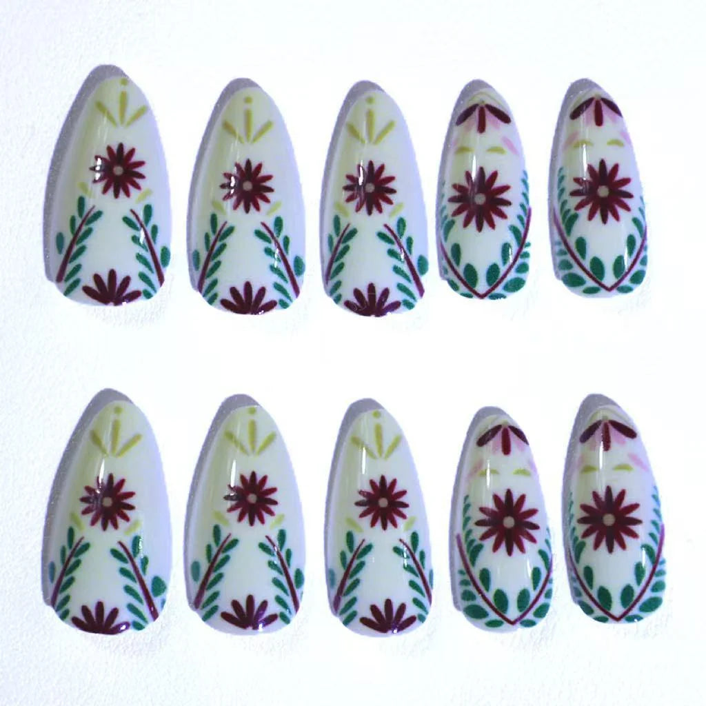 Acrylic Nail Enhancements Salon-Quality Floral Design