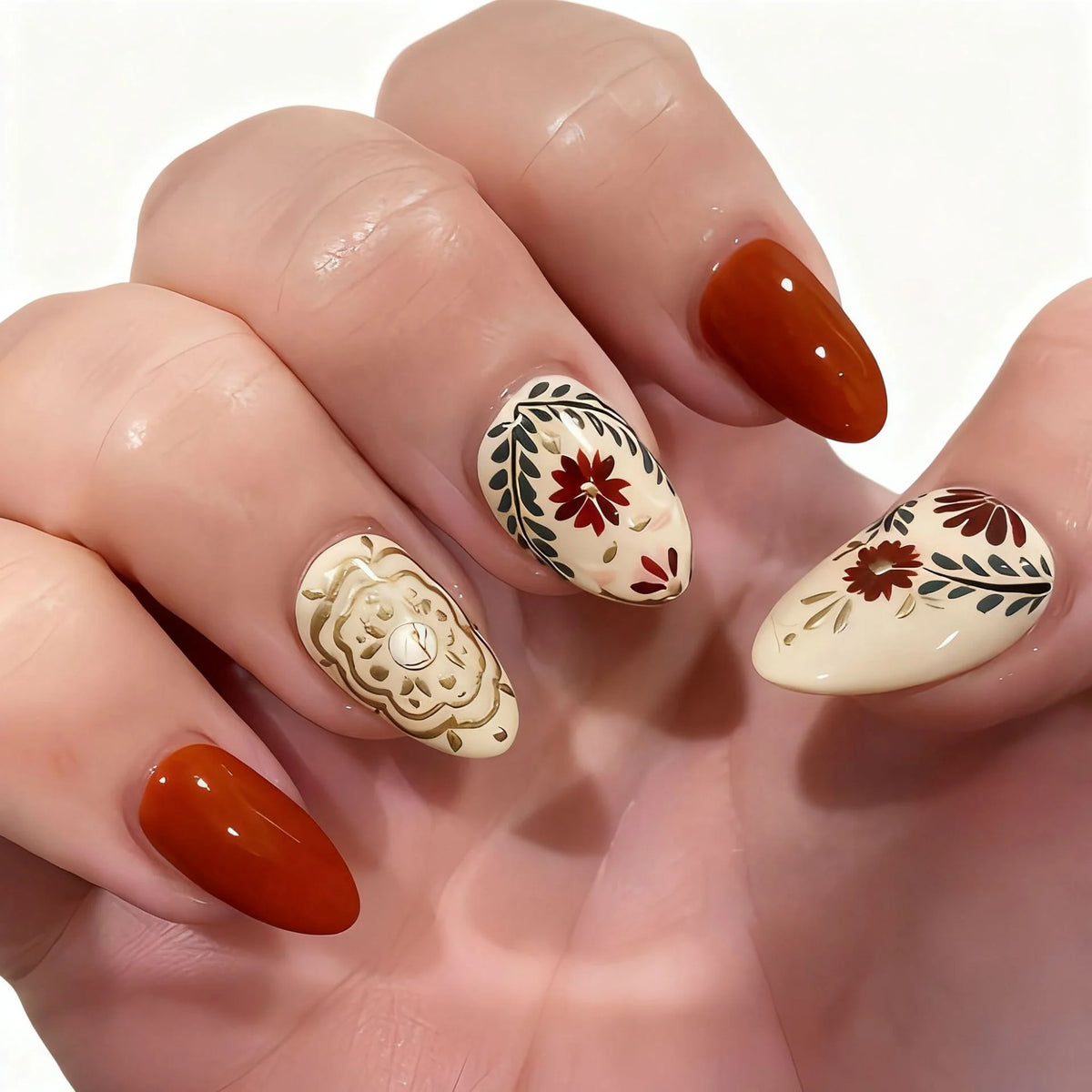 Acrylic Nail Enhancements Salon-Quality Floral Design