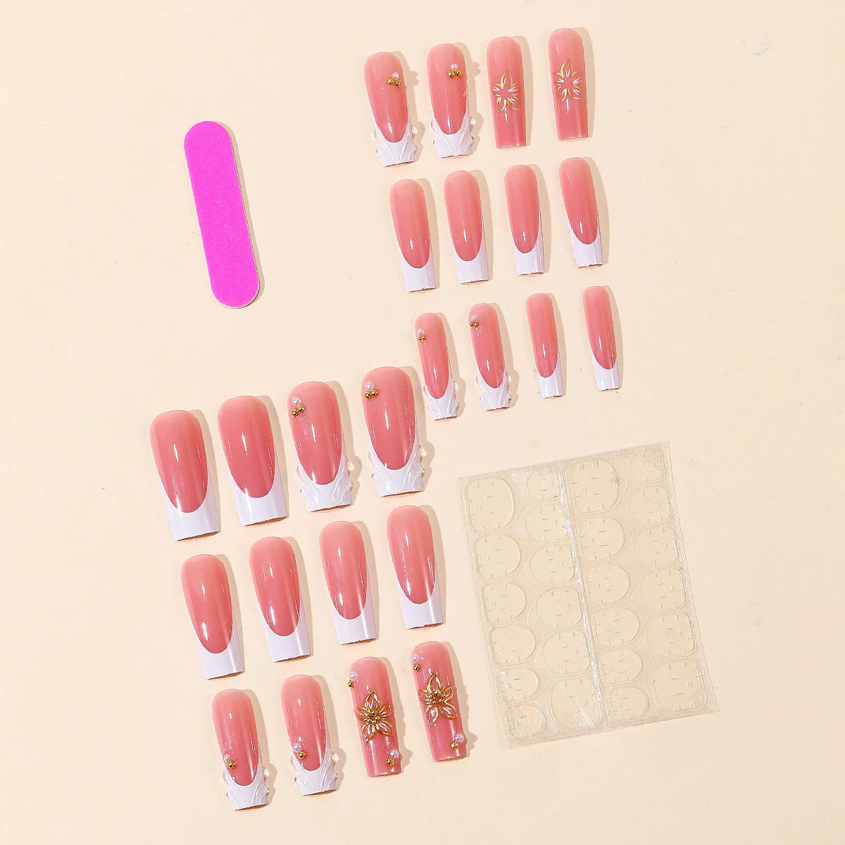 Acrylic Nail Extensions 3D Floral Lightweight & Durable
