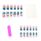 Acrylic Nail Extensions Aqua Goldfish Design Set of 24