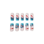 Acrylic Nail Extensions Aqua Goldfish Design Set of 24