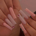 Acrylic Nail Extensions Butterfly Design & Rhinestones