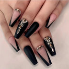 Acrylic Nail Extensions Butterfly Design & Rhinestones