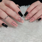 Acrylic Nail Extensions Butterfly Design & Rhinestones