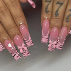 Acrylic Nail Extensions Butterfly Design & Rhinestones