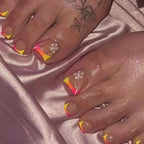 Acrylic Nail Extensions Butterfly Design & Rhinestones