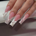 Acrylic Nail Extensions Butterfly Design & Rhinestones