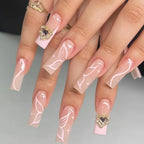 Acrylic Nail Extensions Butterfly Design & Rhinestones