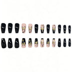 Acrylic Nail Extensions Butterfly & Gold Accents Lightweight