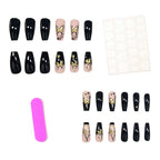 Acrylic Nail Extensions Butterfly & Gold Accents Lightweight