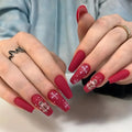 Acrylic Nail Extensions Festive Snowflake Jelly-Style