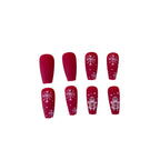 Acrylic Nail Extensions Festive Snowflake Jelly-Style