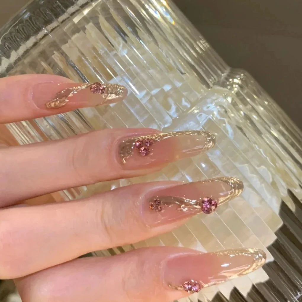 Acrylic Nail Extensions Floral Accents Easy Application Comfortable Fit