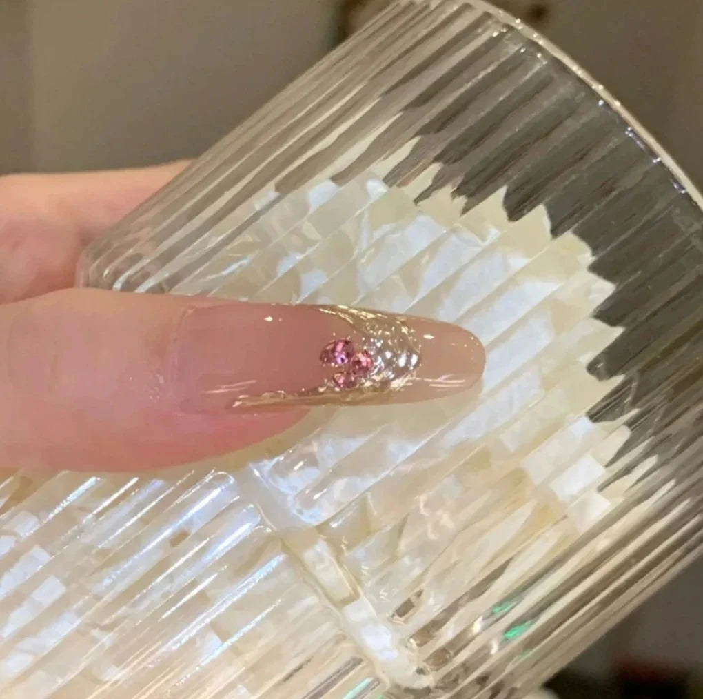 Acrylic Nail Extensions Floral Accents Easy Application Comfortable Fit