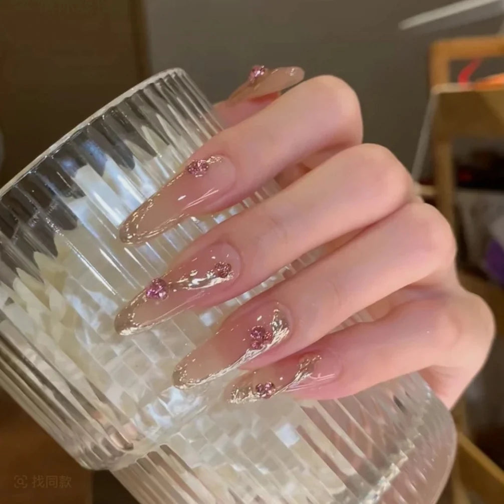 Acrylic Nail Extensions Floral Accents Easy Application Comfortable Fit