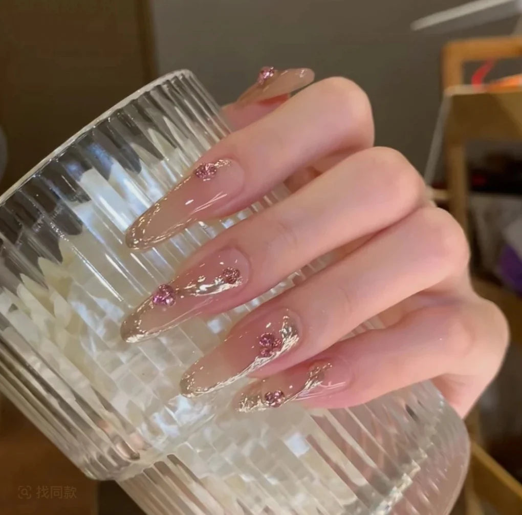 Acrylic Nail Extensions Floral Accents Easy Application Comfortable Fit