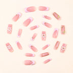 Acrylic Nail Extensions Floral Design Comfortable Fit