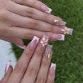 Acrylic Nail Extensions Floral Design Comfortable Fit