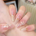 Acrylic Nail Extensions Floral Design Customizable Length