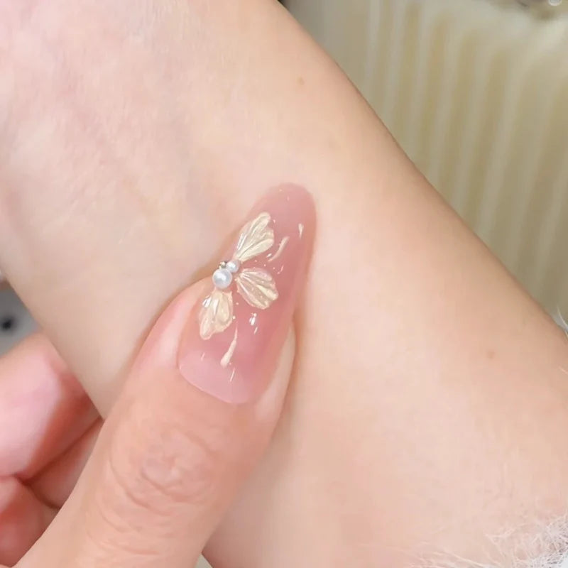 Acrylic Nail Extensions Floral Design Customizable Length