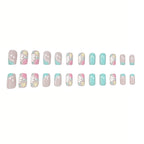 Acrylic Nail Extensions Floral Design Easy Application Set Of 24