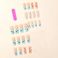 Acrylic Nail Extensions Floral Design Light Green