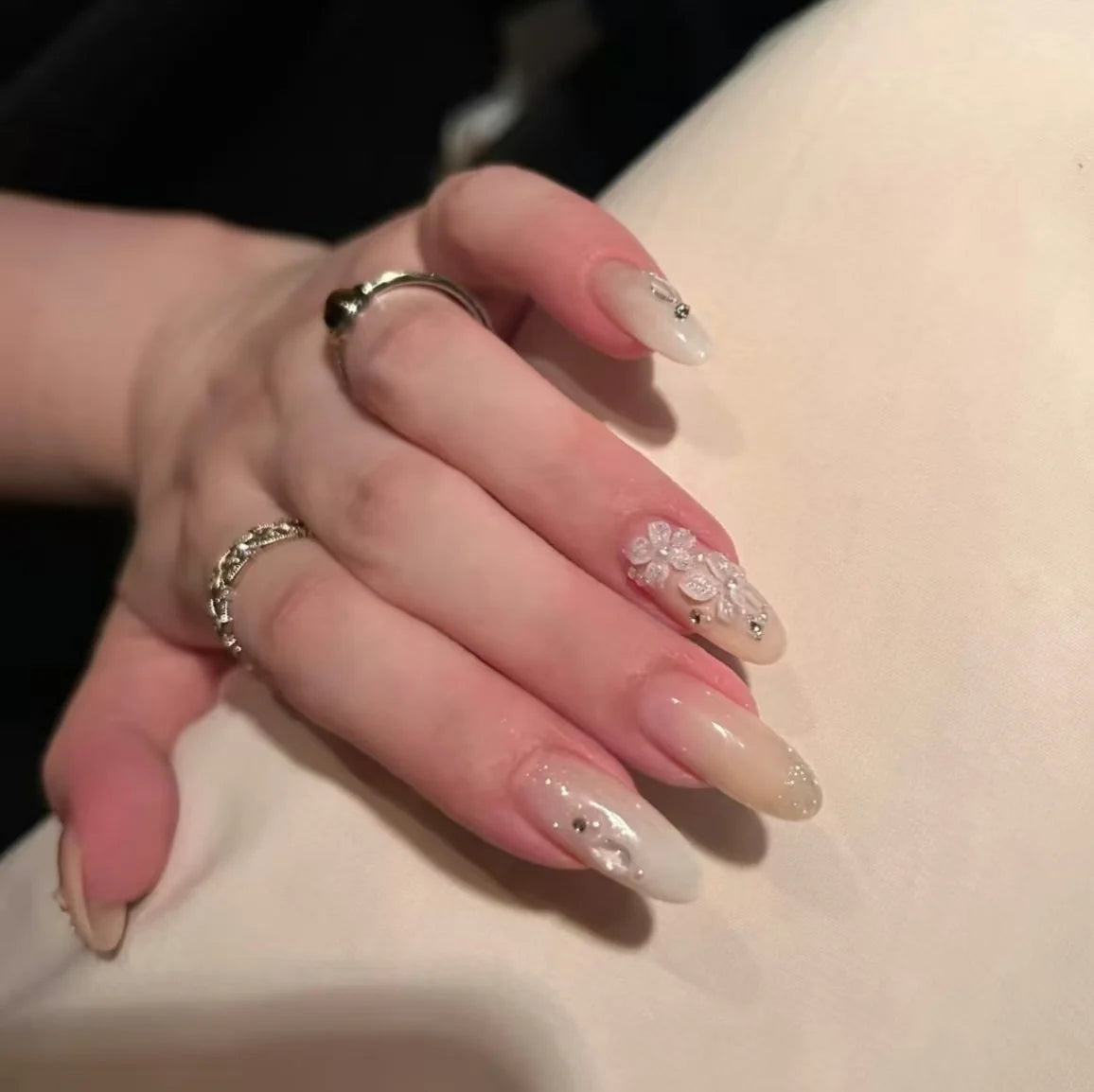 Acrylic Nail Extensions Floral Design Lightweight & Durable