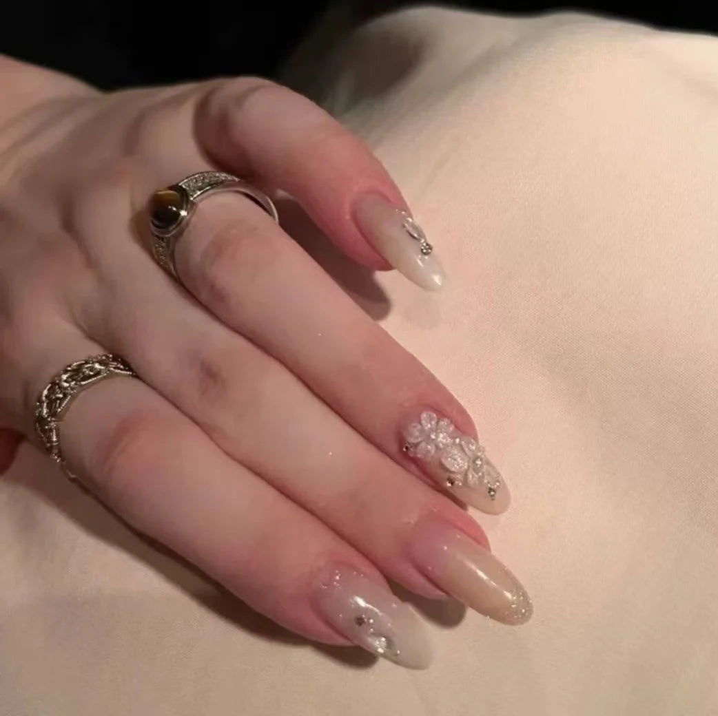 Acrylic Nail Extensions Floral Design Lightweight & Durable