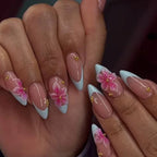 Acrylic Nail Extensions Floral Design Set of 24