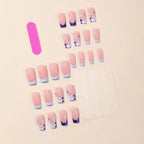 Acrylic Nail Extensions Floral French Tip Customizable Length