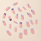 Acrylic Nail Extensions Floral French Tip Customizable Length