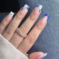 Acrylic Nail Extensions Floral French Tip Customizable Length