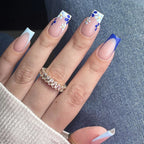 Acrylic Nail Extensions Floral French Tip Customizable Length