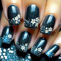 Acrylic Nail Extensions Floral Glitter Full Cover