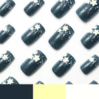 Acrylic Nail Extensions Floral Glitter Full Cover